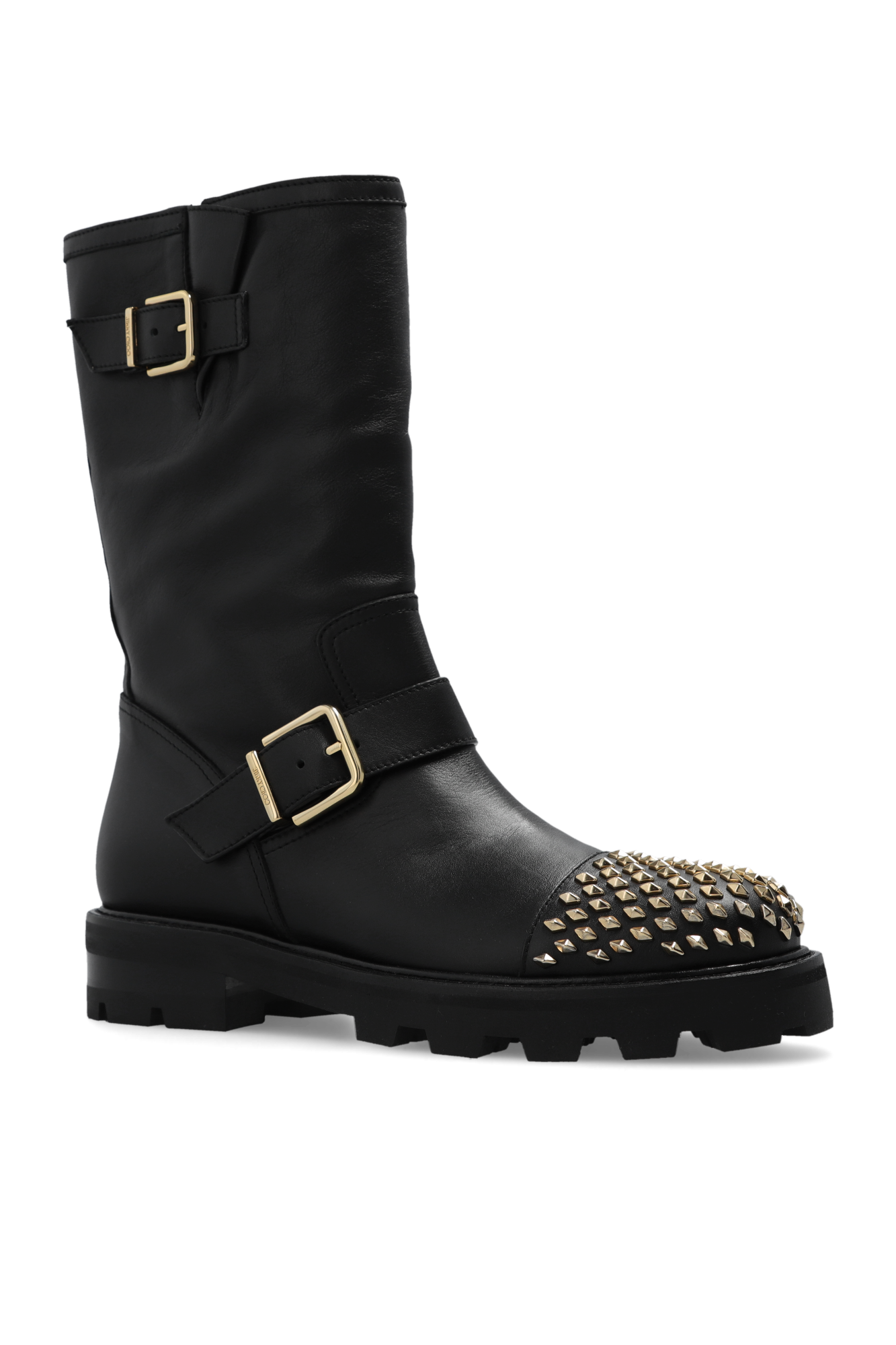 Black studded booties online